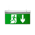 Green emergency exit signs for shopping malls