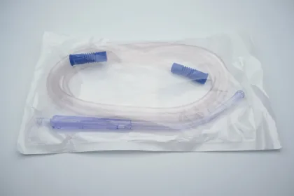single-use sputum suction tube with yankauer handle