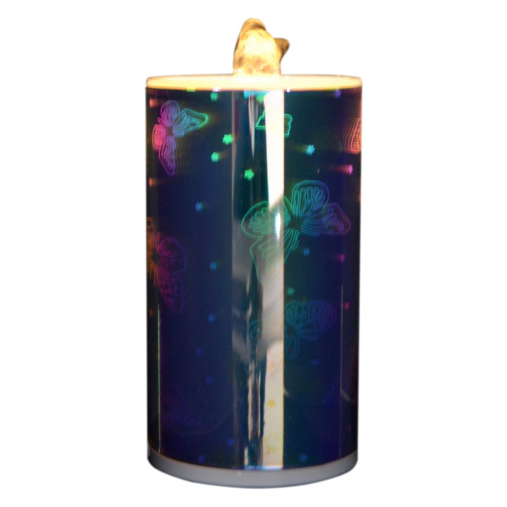 Velas de fuente de agua LED de superficie de vidrio 3D recargable