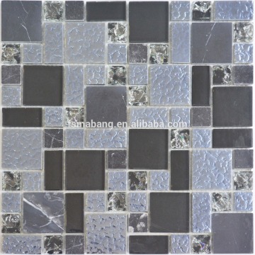 MBD5031 factory sale ice crack marble stone mix glass mosaic tiles