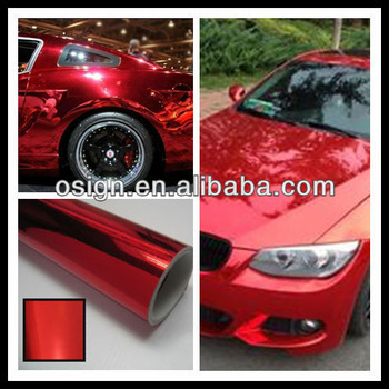 Chrome red vinyl wrap film/mirror chrome wrap vinyl