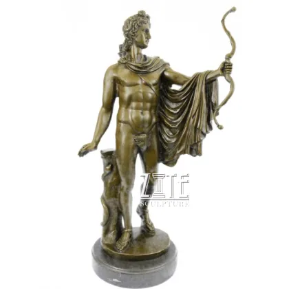 Outdoor garden life size metal figure bronze apollo statue