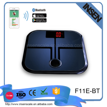 Accurate ITO Glass Smart Wireless Bluetooth Body Fat Analyzer Digital Scales