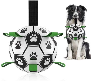 Interactive Dog Toys: New Soccer Ball with Grab Tabs - Perfect Tug of War & Birthday Gifts for Puppies