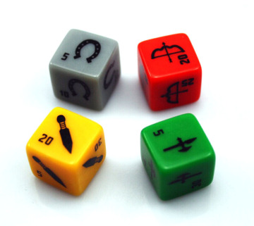 16mm acrylic/plastic colored printed custom dice for adult game