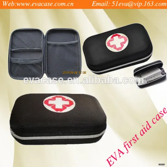 waterproof Custom made mini EVA first aid kit with zipper of eva first aid kit case with mesh pocket of eva first aid kits box