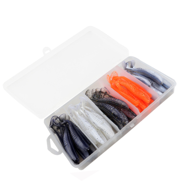 JOHNCOO 30pcs/Box Plastic Artificial Soft Lures Set for Bass Fishing