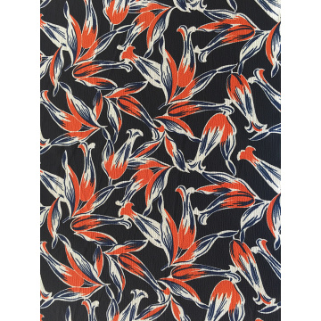 Tropical Design Polyester Bubble Crepe Printing Fabric