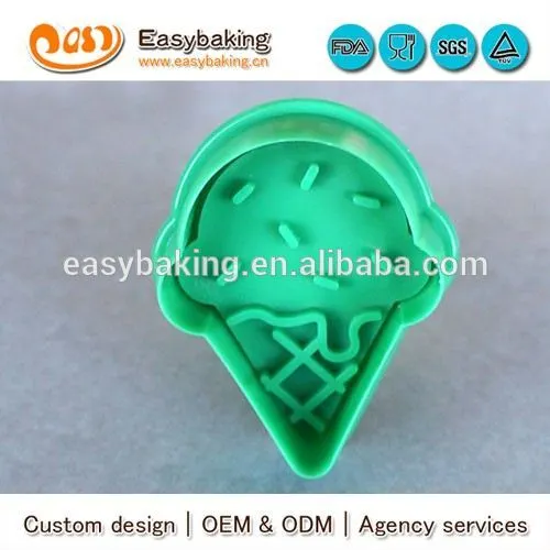 3D cartoon mini icecream plastic cookie cutter custom cookie cutter
