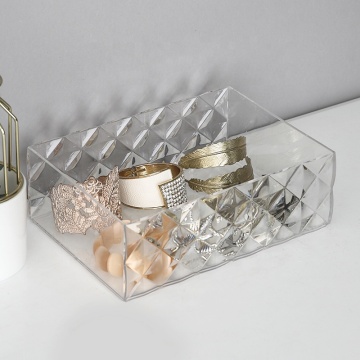 Penganjur Perhiasan Desktop Akrilik Moden - Dulang Penyimpanan Plastik Stackable yang jelas untuk jam tangan, cincin, dan gelang