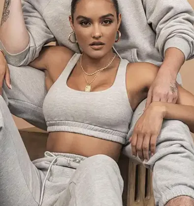 Women's slim fitting cotton fitness printed sports pants