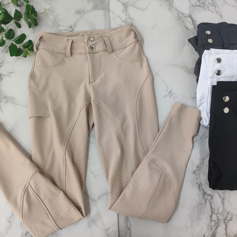 Khaki equestrian breeches women