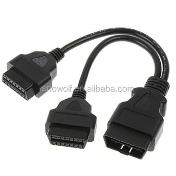 OBD2 Splitter 30cm Foseal Black 16pin Male to Dual Female Y Cable