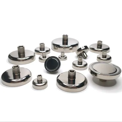 Super Strong Neodymium Pot Magnet with Internal Thread: Silver Pot Cup Magnet