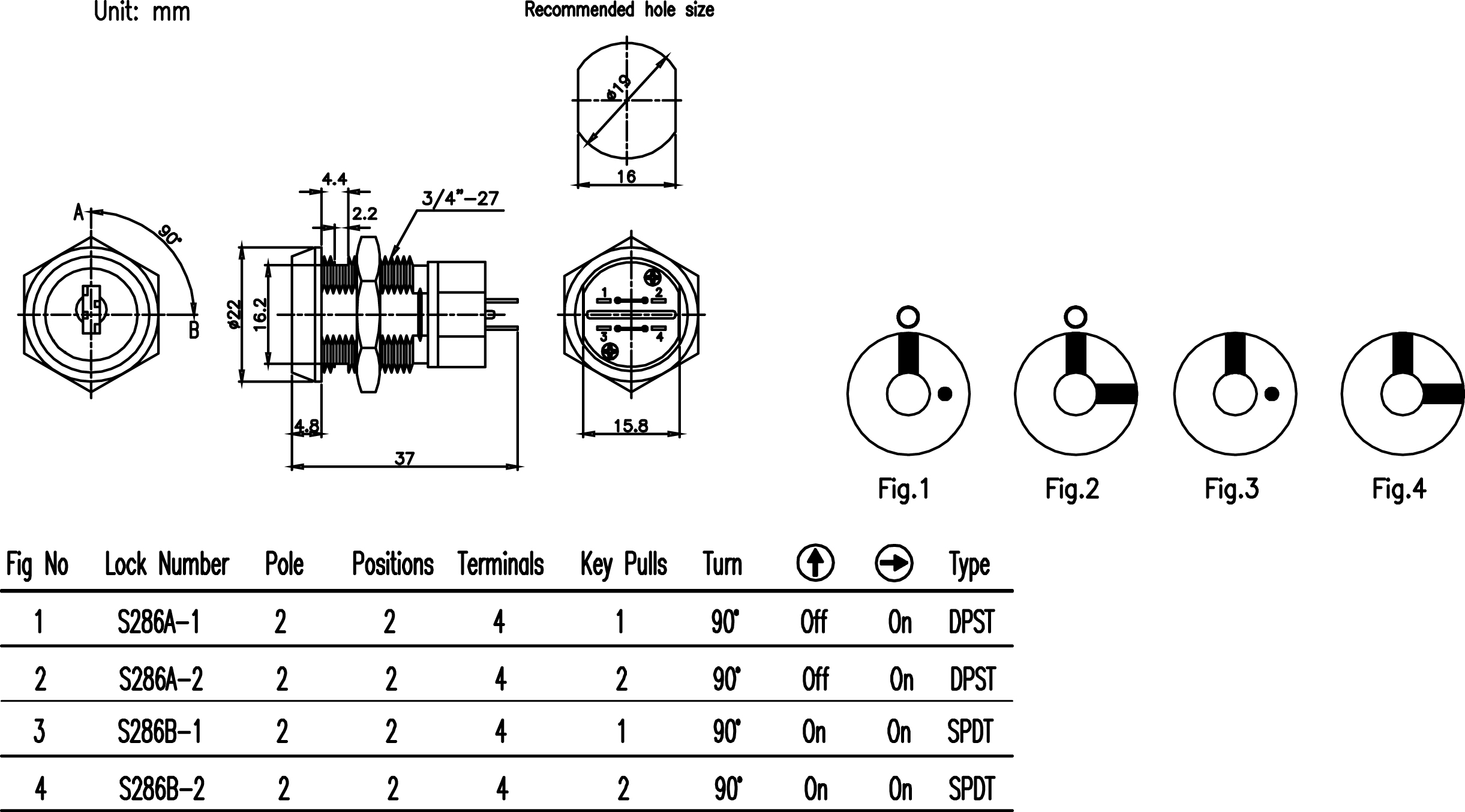 Electric Key Switch