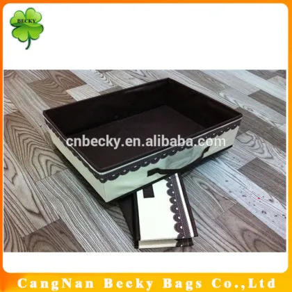 Embroidery edge foldable fabric box storage, no lid