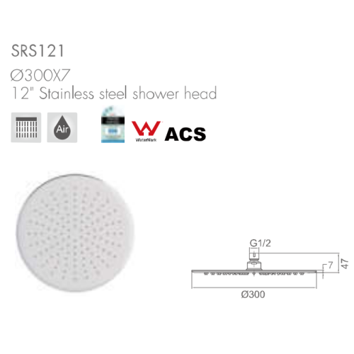 Pommeau de douche de luxe en acier inoxydable brossé Nickle