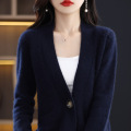 Vintage V-neck all wool knit cardigan