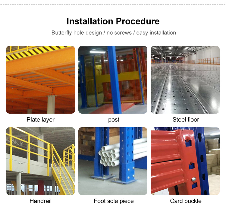 Heavy Duty Industrial Steel Grating Floor Mezzanine With Auto Parts ...