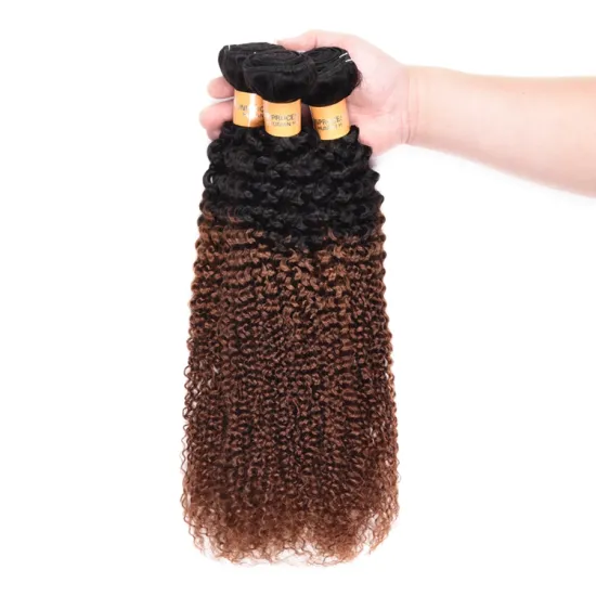 Dropshipping New Arrival 1b/30# Curly Wave Ombre Hair Weave, Wholesale Raw Brazilian Virgin Human Hair Vendors