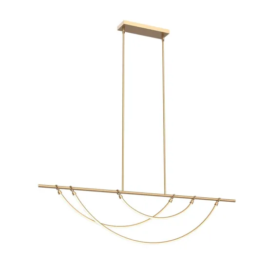 Luxury Creative Nordic Bedroom Gold Pendant Light with LED Line Chandelier