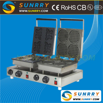 Electric carbon butterfly and circle waffle iron maker biscuit making machine
