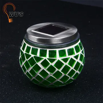Professional manufacture hot sale indoor decoration solar glass mosaic lamp shades
