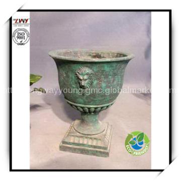 16.3 Fiberglass Inches indoor flowerpots with lion head design
