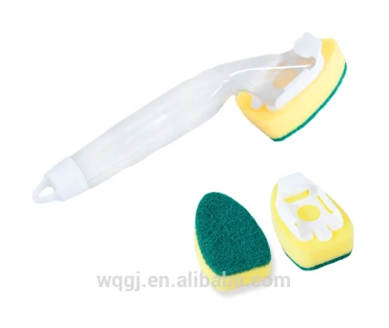 High Quality Fashion Multifunctional Custom Handle Dish Sponge Brush With Liquid Soap Dispenser
