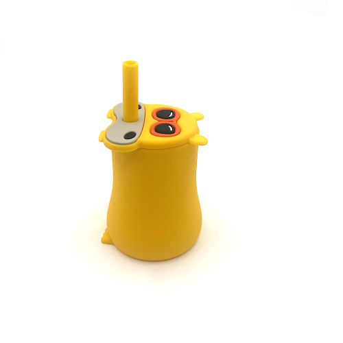 Copa personalizada de Hippo Toddlers com copos de silicone de palha