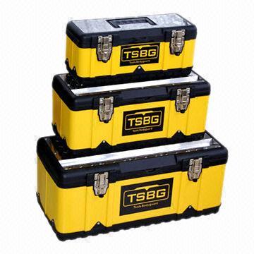 Plastic and steel tool box set