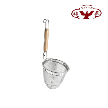 Wooden Handle High Rim Flour Sifter