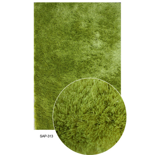 Tapis Shaggy Soie Polyester avec Couleur Solide