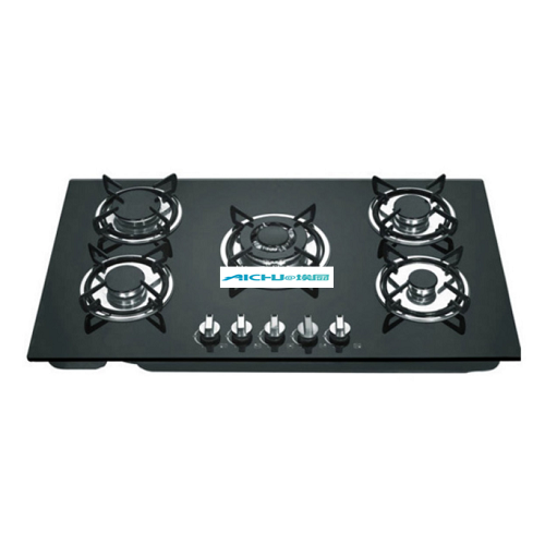 5 Burners Tempered Glass Top Built-in Gas Stove