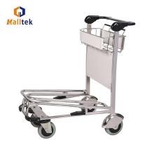 Double-layer stainless steel airport luggage trolley