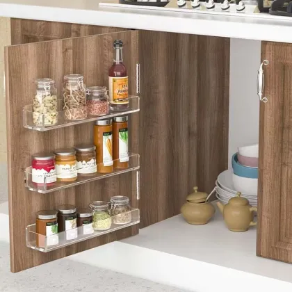 Transparent Wall Storage Rack Acrylic Spice Rack
