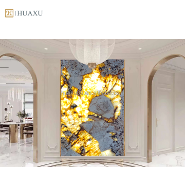 Huaxu Natural Stone Polished Luxury Translucent Quartzite Slabs for Wall Decor