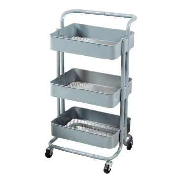 3-Tier Metal Storage Trolley Cart: A Versatile Organizer for Office, Bathroom, and Kitchen
