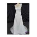 Formal sleeveless backless deep V neckline one shoulder mermaid wedding dress sexy