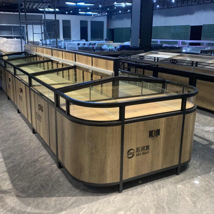 Cereal Grocery Retail Supermarket Wooden Shelves