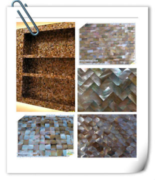 Browm mother of pearl mosaic tile shell mosaic wall tile wall panel
