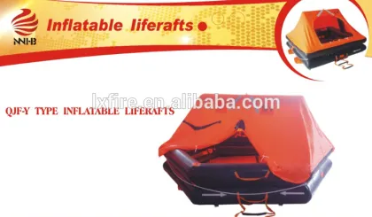 A type liferaft, inflatable boat, throwing over type life raft