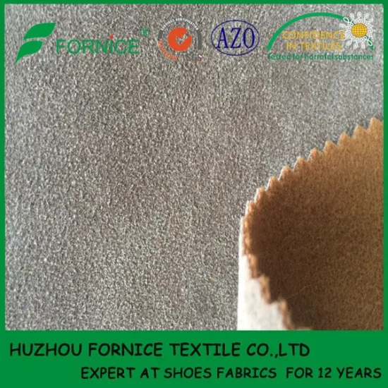 China manufacturer new design flocked leather look fabric for shoes