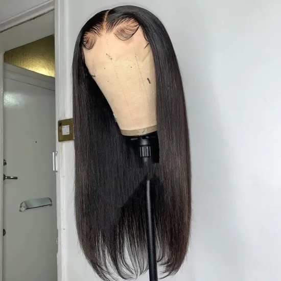Drop Shipping Transparent 360 Pre Plucked Lace Frontal Wig,Half Lace Frontal Wig Human Hair,Straight 13x6 Hd Frontal Wig