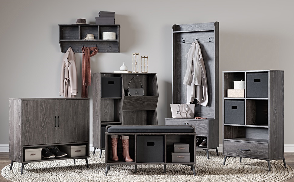 grey shoe cabinet