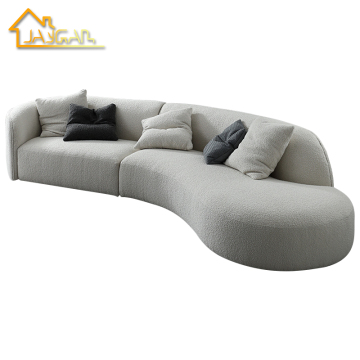 Modern Curved Sectional Sofa - Hotel Furniture for Lobby and Living Room in Wool Fabric