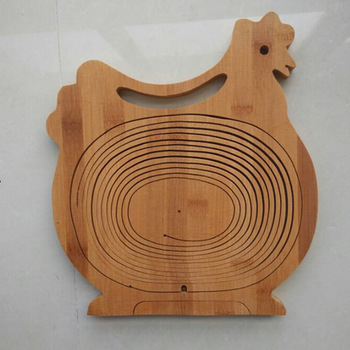 chicken animal shaped bamboo basket