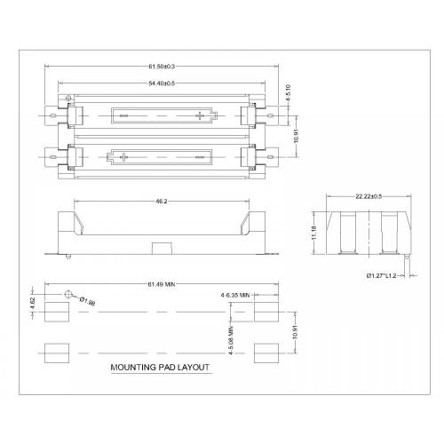 BBC-M-G0-A-A-2AAA-022 Pemegang Bateri Dual AAA SMT