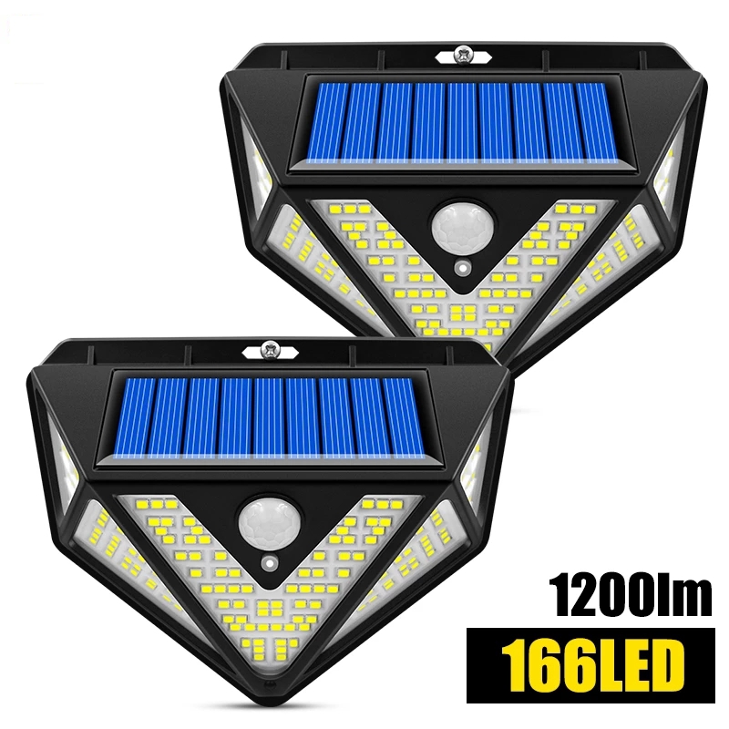 1200lm solljus med 166 lysdioder