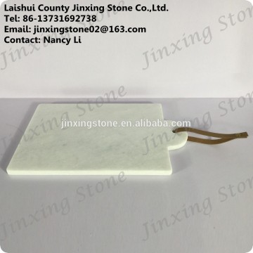 White Marble Placemat Stone Tablemat with Lether Strap Cheese Board Marble Serving Board